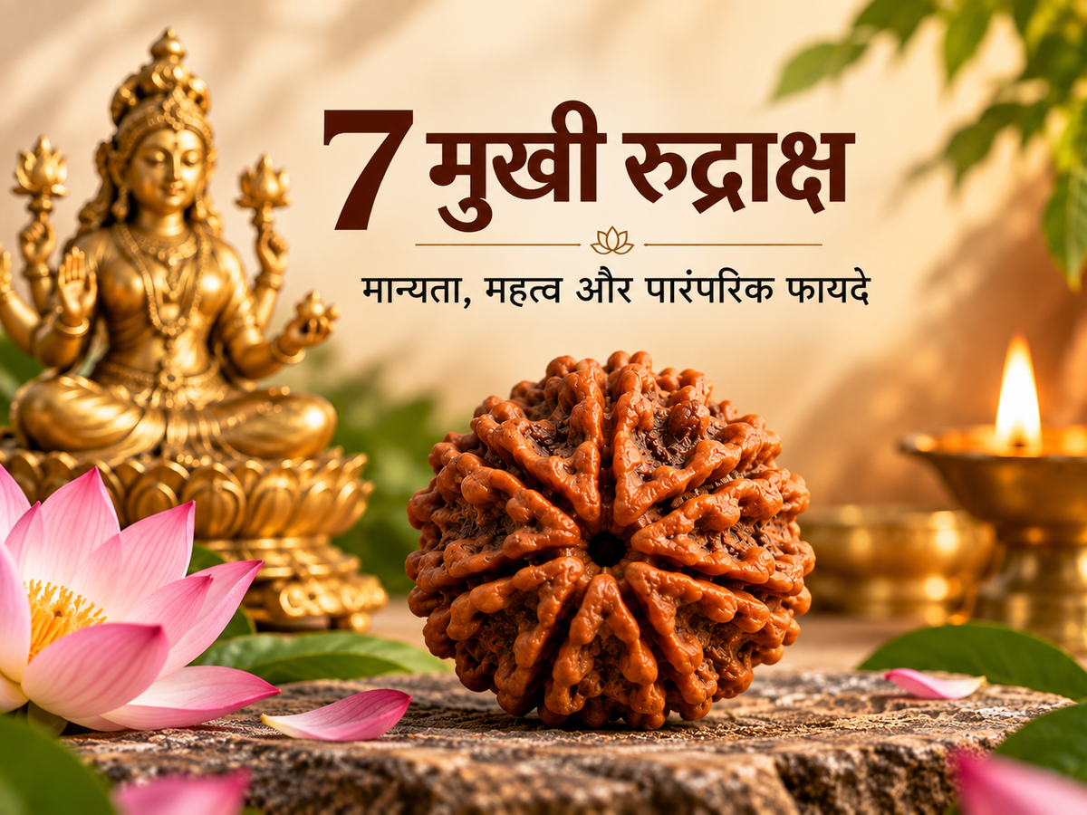 7 मुखी रुद्राक्ष पहनने से क्या होता है? जानें मान्यता, फायदे और पहनने के नियम