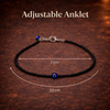Black Tourmaline Anklet with Evil Eye