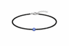 Black Tourmaline Anklet with Evil Eye