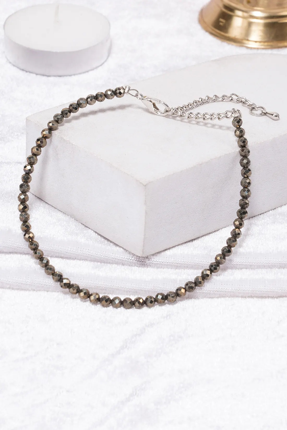 Raw Pyrite Anklet
