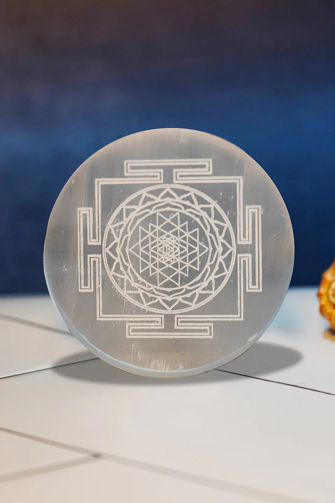 Energised Shree Yantra Selenite Plate